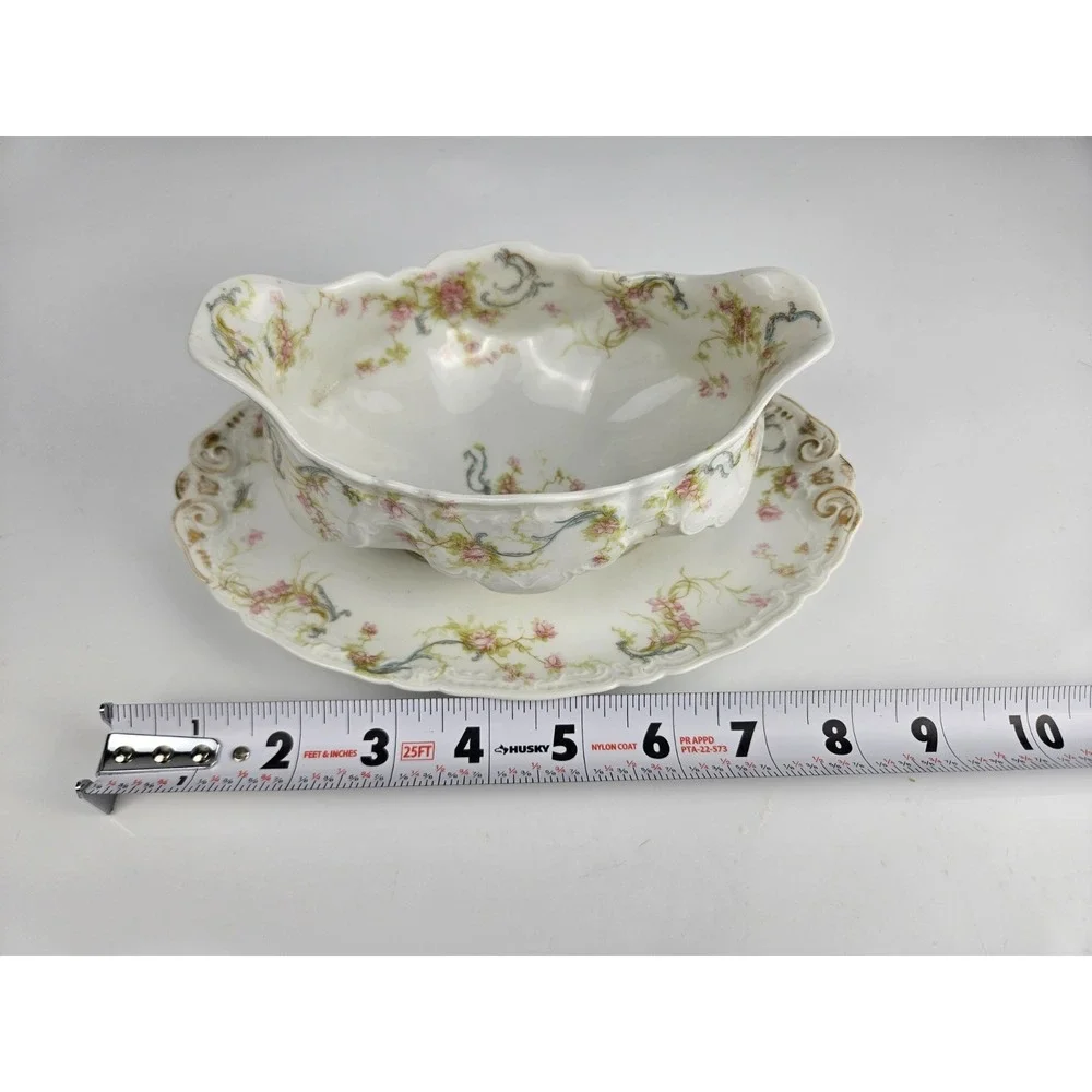 Haviland Limoges‎ Berry Bowl w Attached Underplate & Cabinet Plate